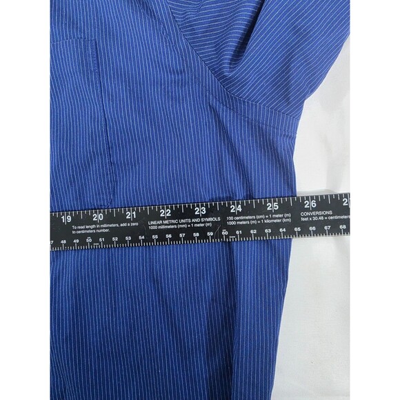 Van Heusen Dress Shirt Mens XL 17 17 1/2 Blue Pin Stripe Long Sleeve Pocket - Picture 7 of 8